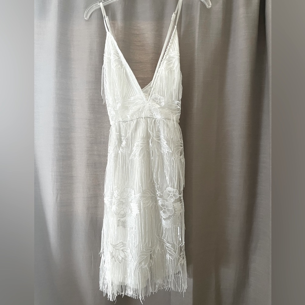 White Fringe Dress